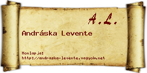 Andráska Levente névjegykártya